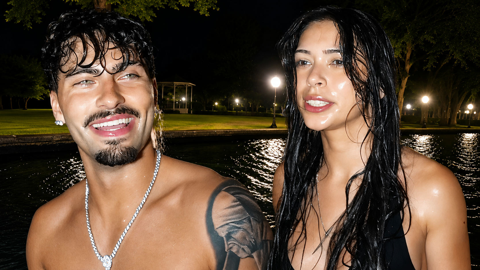 Late Night Pool Couple